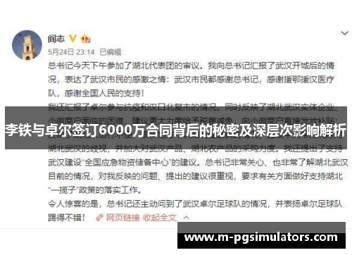 李铁与卓尔签订6000万合同背后的秘密及深层次影响解析