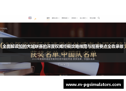 全面解读加的夫城联赛的深度权威终极攻略指南与观赛要点全收录版 全面解读加的夫城联赛的深度权威终极攻略指南与观赛要点全收录版