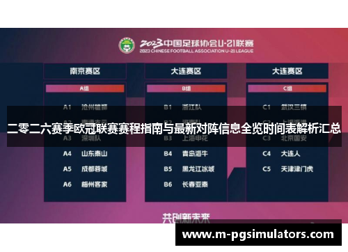 二零二六赛季欧冠联赛赛程指南与最新对阵信息全览时间表解析汇总